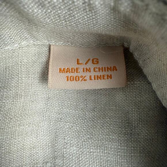 Tommy Bahama Relax Shirt Size L 100% Linen Beige Button Up Beach Resort Casual - Picture 4 of 4